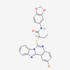 N-1,3-benzodioxol-5-yl-2-[(2-bromobenzimidazo[1,2-c]quinazolin-6-yl)thio]butanamide