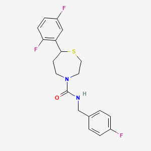 molecular formula C19H19F3N2OS B2685244 7-(2,5-difluorophenyl)-N-(4-fluorobenzyl)-1,4-thiazepane-4-carboxamide CAS No. 1706060-36-7