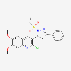 2-chloro-3-(1-(ethylsulfonyl)-3-phenyl-4,5-dihydro-1H-pyrazol-5-yl)-6,7-dimethoxyquinoline