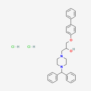 1-([1,1'-Biphenyl]-4-yloxy)-3-(4-benzhydrylpiperazin-1-yl)propan-2-ol dihydrochloride