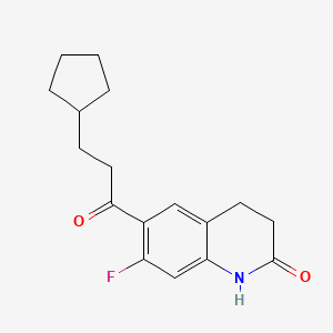 6-(3-cyclopentylpropanoyl)-7-fluoro-3,4-dihydro-1H-quinolin-2-one