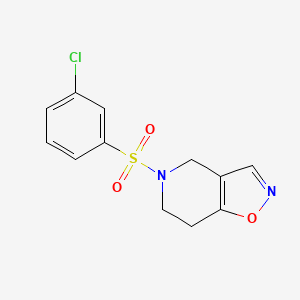 molecular formula C12H11ClN2O3S B2685259 5-((3-氯苯基)磺酰基)-4,5,6,7-四氢异噁唑啉并[4,5-c]吡啶 CAS No. 2034443-17-7