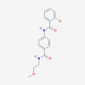 molecular formula C17H17BrN2O3 B268527 2-bromo-N-(4-{[(2-methoxyethyl)amino]carbonyl}phenyl)benzamide 