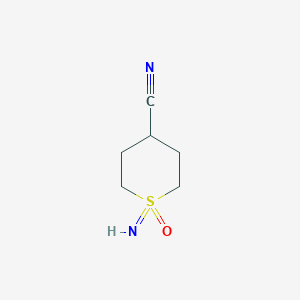 molecular formula C6H10N2OS B2685271 1-Imino-1-oxothiane-4-carbonitrile CAS No. 2232916-50-4