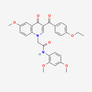 N-(2,4-dimethoxyphenyl)-2-[3-(4-ethoxybenzoyl)-6-methoxy-4-oxoquinolin-1-yl]acetamide