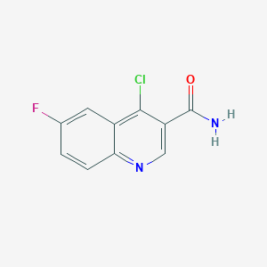 molecular formula C10H6ClFN2O B2685275 4-Chloro-6-fluoroquinoline-3-carboxamide CAS No. 851973-26-7
