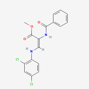 molecular formula C17H14Cl2N2O3 B2685279 Methyl 2-(benzoylamino)-3-(2,4-dichloroanilino)acrylate CAS No. 1164464-78-1