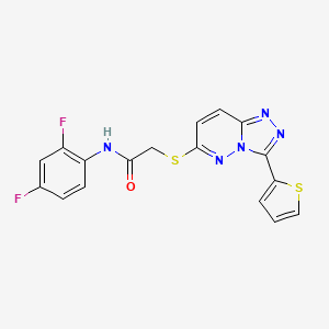molecular formula C17H11F2N5OS2 B2685285 N-(2,4-difluorophenyl)-2-[(3-thiophen-2-yl-[1,2,4]triazolo[4,3-b]pyridazin-6-yl)sulfanyl]acetamide CAS No. 868966-54-5