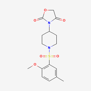 molecular formula C16H20N2O6S B2685289 3-(1-((2-Methoxy-5-methylphenyl)sulfonyl)piperidin-4-yl)oxazolidine-2,4-dione CAS No. 2034275-74-4