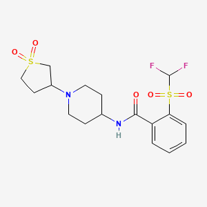 2-((difluoromethyl)sulfonyl)-N-(1-(1,1-dioxidotetrahydrothiophen-3-yl)piperidin-4-yl)benzamide