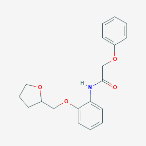 molecular formula C19H21NO4 B268531 2-phenoxy-N-[2-(tetrahydro-2-furanylmethoxy)phenyl]acetamide 
