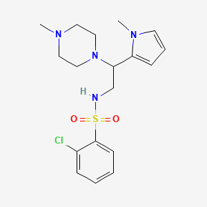 2-chloro-N-(2-(1-methyl-1H-pyrrol-2-yl)-2-(4-methylpiperazin-1-yl)ethyl)benzenesulfonamide