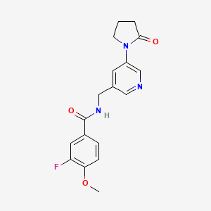 3-fluoro-4-methoxy-N-((5-(2-oxopyrrolidin-1-yl)pyridin-3-yl)methyl)benzamide