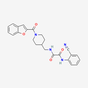 molecular formula C24H22N4O4 B2685317 N1-((1-(benzofuran-2-carbonyl)piperidin-4-yl)methyl)-N2-(2-cyanophenyl)oxalamide CAS No. 1235062-31-3