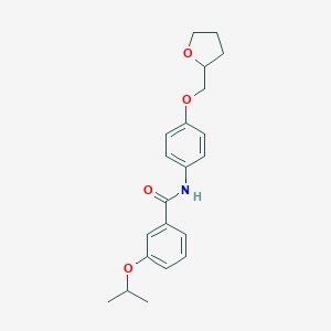 molecular formula C21H25NO4 B268532 3-isopropoxy-N-[4-(tetrahydro-2-furanylmethoxy)phenyl]benzamide 
