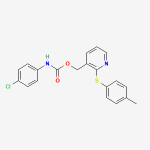 (2-((4-Methylphenyl)sulfanyl)-3-pyridinyl)methyl n-(4-chlorophenyl)carbamate