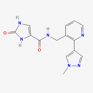 N-((2-(1-methyl-1H-pyrazol-4-yl)pyridin-3-yl)methyl)-2-oxo-2,3-dihydro-1H-imidazole-4-carboxamide