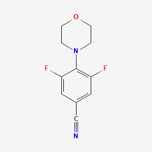 molecular formula C11H10F2N2O B2685334 3,5-Difluoro-4-(morpholin-4-yl)benzonitrile CAS No. 1481179-72-9
