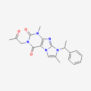 molecular formula C20H21N5O3 B2685336 4,7-Dimethyl-2-(2-oxopropyl)-6-(1-phenylethyl)purino[7,8-a]imidazole-1,3-dione CAS No. 919041-43-3