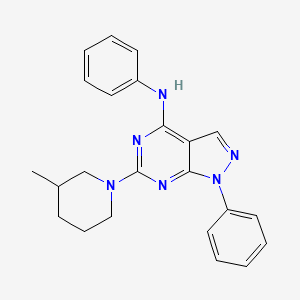 molecular formula C23H24N6 B2685337 6-(3-methylpiperidin-1-yl)-N,1-diphenyl-1H-pyrazolo[3,4-d]pyrimidin-4-amine CAS No. 955337-72-1