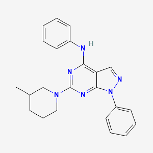 molecular formula C23H24N6 B2685337 6-(3-甲基哌啶-1-基)-N,1-二苯基-1H-吡唑并[3,4-d]嘧啶-4-胺 CAS No. 955337-72-1