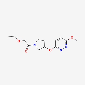molecular formula C13H19N3O4 B2685340 2-Ethoxy-1-(3-((6-methoxypyridazin-3-yl)oxy)pyrrolidin-1-yl)ethanone CAS No. 2034582-14-2