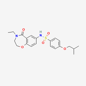 molecular formula C21H26N2O5S B2685345 N-(4-乙基-5-氧代-2,3,4,5-四氢苯并[f][1,4]噁唑-7-基)-4-异丁氧基苯磺酰胺 CAS No. 926032-21-5