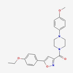 molecular formula C23H25N3O4 B2685346 (5-(4-Ethoxyphenyl)isoxazol-3-yl)(4-(4-methoxyphenyl)piperazin-1-yl)methanone CAS No. 898473-89-7