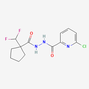 6-chloro-N'-[1-(difluoromethyl)cyclopentanecarbonyl]pyridine-2-carbohydrazide