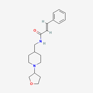 molecular formula C19H26N2O2 B2685354 N-((1-(tetrahydrofuran-3-yl)piperidin-4-yl)methyl)cinnamamide CAS No. 2034996-89-7