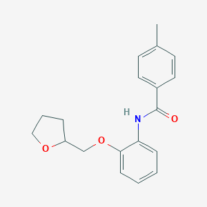 molecular formula C19H21NO3 B268536 4-methyl-N-[2-(tetrahydro-2-furanylmethoxy)phenyl]benzamide 