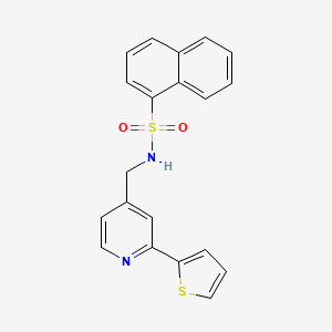 molecular formula C20H16N2O2S2 B2685360 N-((2-(thiophen-2-yl)pyridin-4-yl)methyl)naphthalene-1-sulfonamide CAS No. 2034437-63-1
