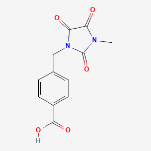 molecular formula C12H10N2O5 B2685366 4-[(3-Methyl-2,4,5-trioxoimidazolidin-1-yl)methyl]benzoic acid CAS No. 929972-94-1