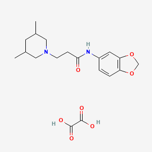 N-(2H-1,3-benzodioxol-5-yl)-3-(3,5-dimethylpiperidin-1-yl)propanamide; oxalic acid