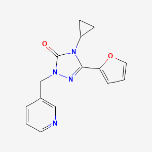 molecular formula C15H14N4O2 B2685385 4-cyclopropyl-3-(furan-2-yl)-1-(pyridin-3-ylmethyl)-1H-1,2,4-triazol-5(4H)-one CAS No. 1797585-05-7