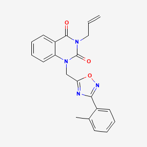 molecular formula C21H18N4O3 B2685386 3-烯丙基-1-((3-(邻甲苯)-1,2,4-噁二唑-5-基)甲基)喹唑啉-2,4(1H,3H)-二酮 CAS No. 1207024-09-6