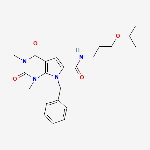 molecular formula C22H28N4O4 B2685395 7-苄基-N-(3-异丙氧基丙基)-1,3-二甲基-2,4-二氧代-2,3,4,7-四氢-1H-吡咯并[2,3-d]嘧啶-6-甲酰胺 CAS No. 1021216-62-5