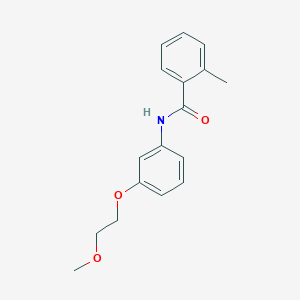 molecular formula C17H19NO3 B268541 N-[3-(2-methoxyethoxy)phenyl]-2-methylbenzamide 