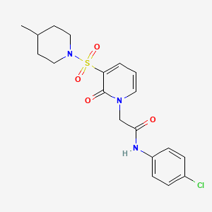 N-(4-chlorophenyl)-2-{3-[(4-methylpiperidin-1-yl)sulfonyl]-2-oxo-1,2-dihydropyridin-1-yl}acetamide