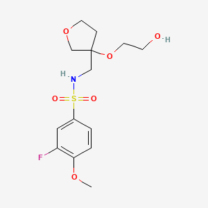 3-fluoro-N-((3-(2-hydroxyethoxy)tetrahydrofuran-3-yl)methyl)-4-methoxybenzenesulfonamide