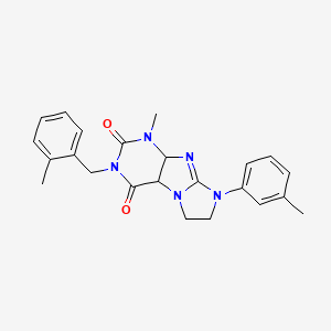 molecular formula C23H23N5O2 B2685416 1-methyl-8-(3-methylphenyl)-3-[(2-methylphenyl)methyl]-1H,2H,3H,4H,6H,7H,8H-imidazo[1,2-g]purine-2,4-dione CAS No. 872839-96-8