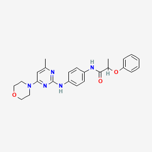 molecular formula C24H27N5O3 B2685417 N-(4-((4-methyl-6-morpholinopyrimidin-2-yl)amino)phenyl)-2-phenoxypropanamide CAS No. 923257-08-3