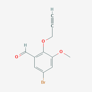 molecular formula C11H9BrO3 B2685421 5-Bromo-3-methoxy-2-(prop-2-yn-1-yloxy)benzaldehyde CAS No. 1432437-11-0