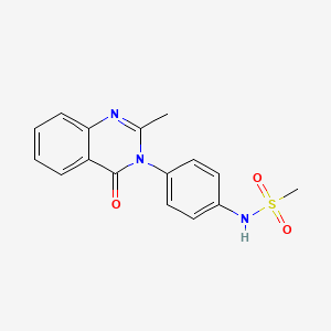 molecular formula C16H15N3O3S B2685427 N-[4-(2-甲基-4-氧代喹唑啉-3-基)苯基]甲烷磺酰胺 CAS No. 38501-68-7