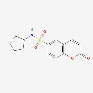 molecular formula C14H15NO4S B2685428 6-[(环戊基氨基)磺酰]香豆素-2-酮 CAS No. 942864-29-1