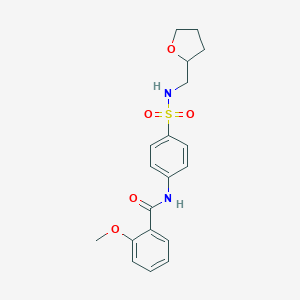 molecular formula C19H22N2O5S B268543 2-methoxy-N-(4-{[(tetrahydro-2-furanylmethyl)amino]sulfonyl}phenyl)benzamide 