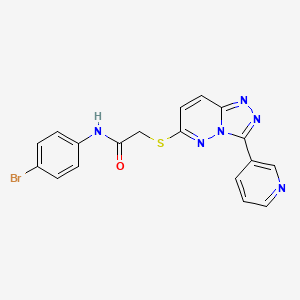 molecular formula C18H13BrN6OS B2685432 N-(4-溴苯基)-2-((3-(吡啶-3-基)-[1,2,4]三唑并[4,3-b]嘧啶-6-基)硫)乙酰胺 CAS No. 868968-60-9
