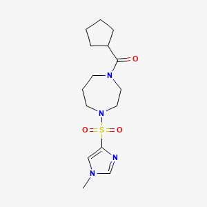 molecular formula C15H24N4O3S B2685436 环戊基(4-((1-甲基-1H-咪唑-4-基)磺酰)-1,4-二氮杂环己烷-1-基)甲酮 CAS No. 1903907-26-5