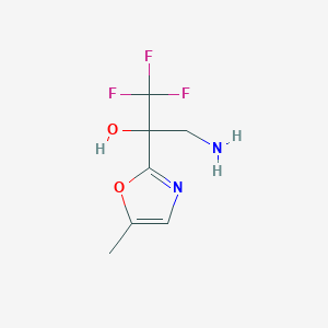 molecular formula C7H9F3N2O2 B2685438 3-氨基-1,1,1-三氟-2-(5-甲基-1,3-噁唑-2-基)丙烷-2-醇 CAS No. 2241139-56-8