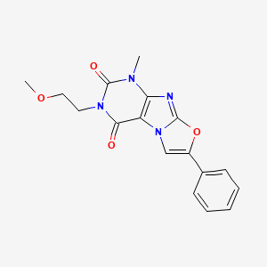 molecular formula C17H16N4O4 B2685440 2-(2-Methoxyethyl)-4-methyl-7-phenylpurino[8,7-b][1,3]oxazole-1,3-dione CAS No. 902029-15-6